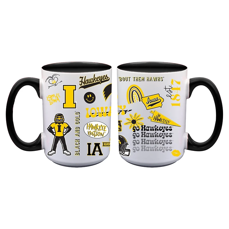 The Memory Company Iowa Hawkeyes Two-Piece 15oz. Loco Coffee Mug Set