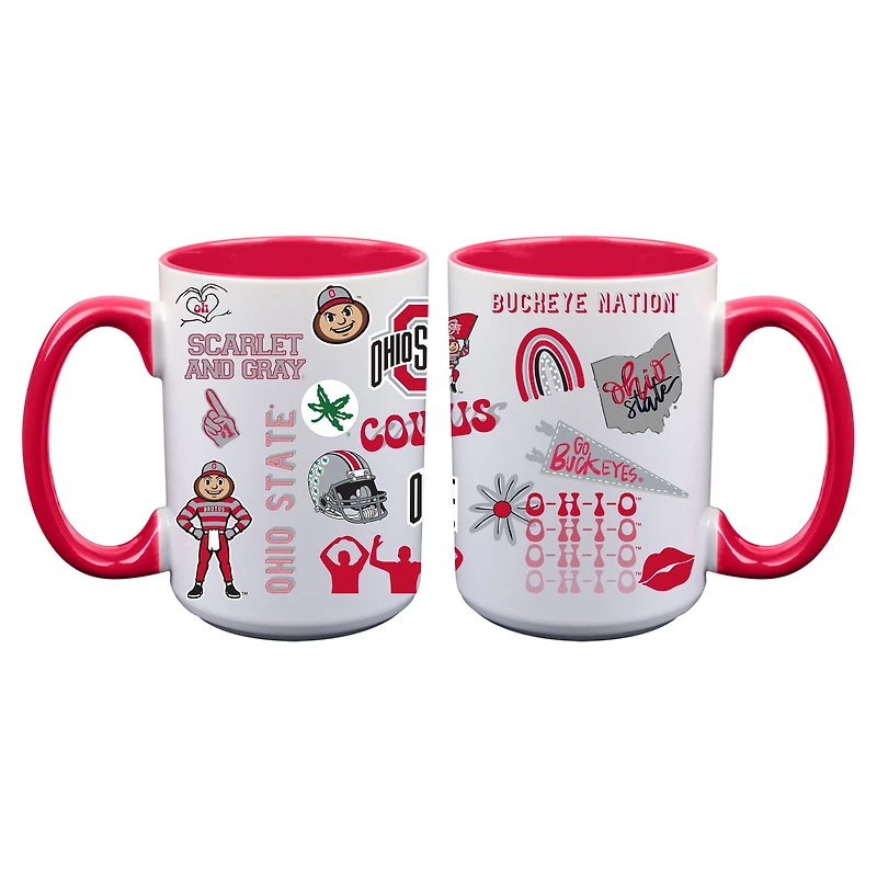 The Memory Company Ohio State Buckeyes Two-Piece 15oz. Loco Coffee Mug Set