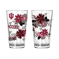 The Memory Company Indiana Hoosiers Two-Piece 16oz. Flowers Pint Glass Set