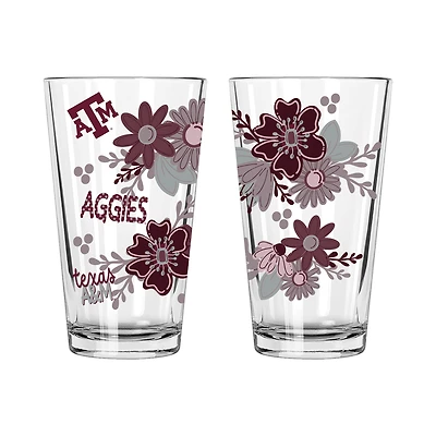 The Memory Company Texas A&M Aggies Two-Piece 16oz. Flowers Pint Glass Set