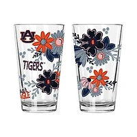 The Memory Company Auburn Tigers Two-Piece 16oz. Flowers Pint Glass Set