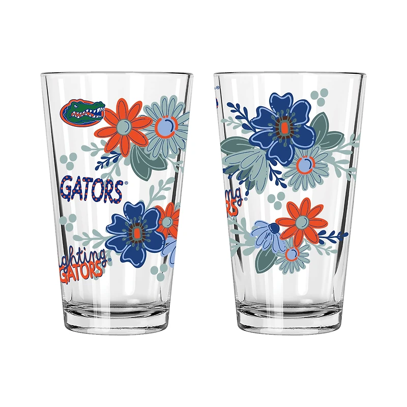 The Memory Company Florida Gators Two-Piece 16oz. Flowers Pint Glass Set