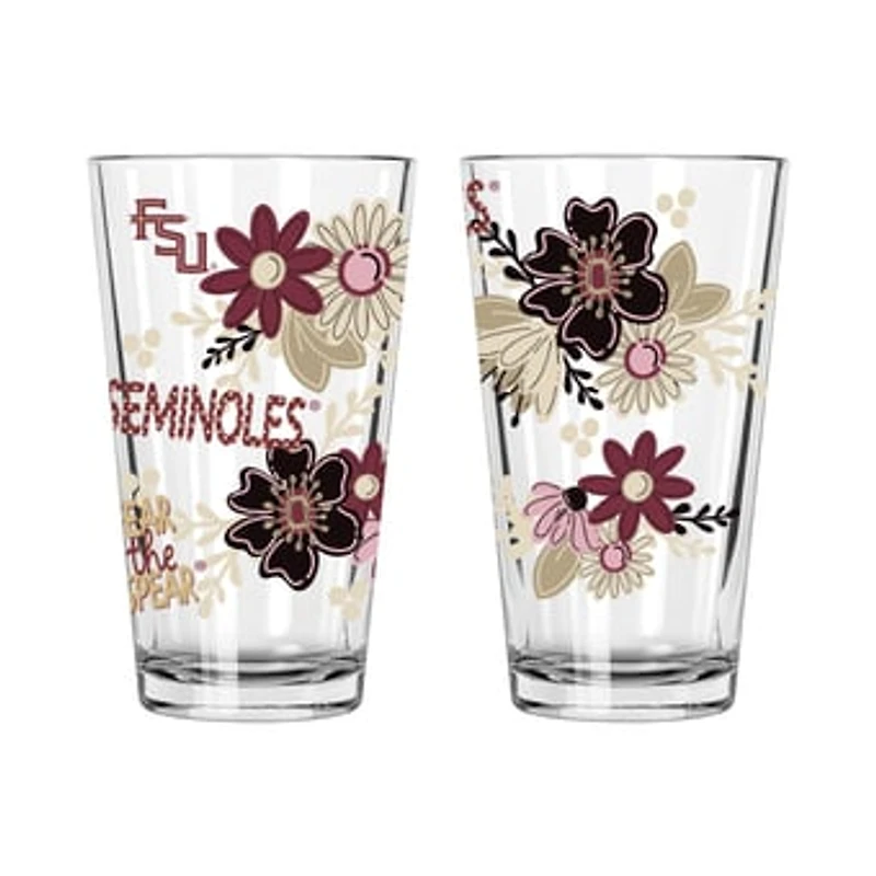 The Memory Company Florida State Seminoles Two-Piece 16oz. Flowers Pint Glass Set