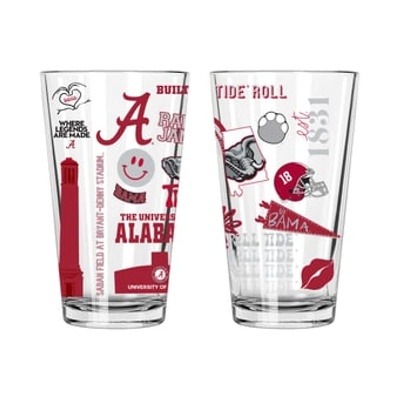 The Memory Company Alabama Crimson Tide Two-Piece 16oz. Loco Pint Glass Set