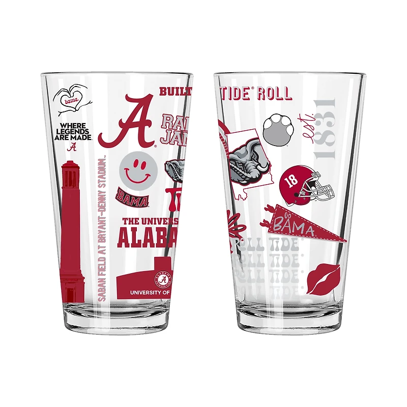 The Memory Company Alabama Crimson Tide Two-Piece 16oz. Loco Pint Glass Set