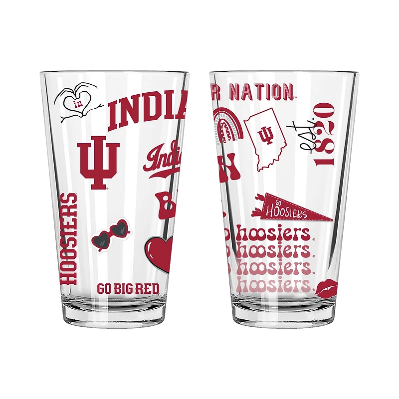 The Memory Company Indiana Hoosiers Two-Piece 16oz. Loco Pint Glass Set