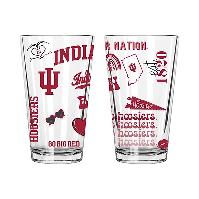 The Memory Company Indiana Hoosiers Two-Piece 16oz. Loco Pint Glass Set