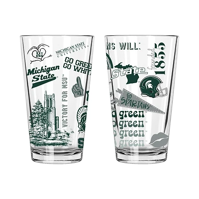 The Memory Company Michigan State Spartans Two-Piece 16oz. Loco Pint Glass Set