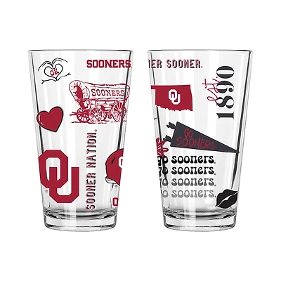 The Memory Company Oklahoma Sooners Two-Piece 16oz. Loco Pint Glass Set