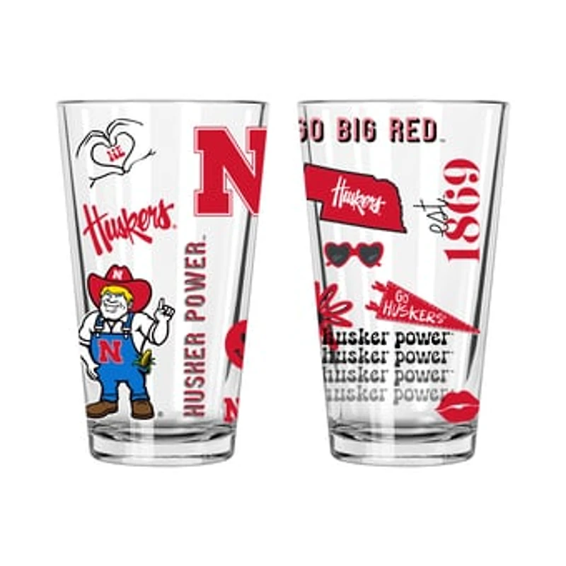 The Memory Company Nebraska Huskers Two-Piece 16oz. Loco Pint Glass Set