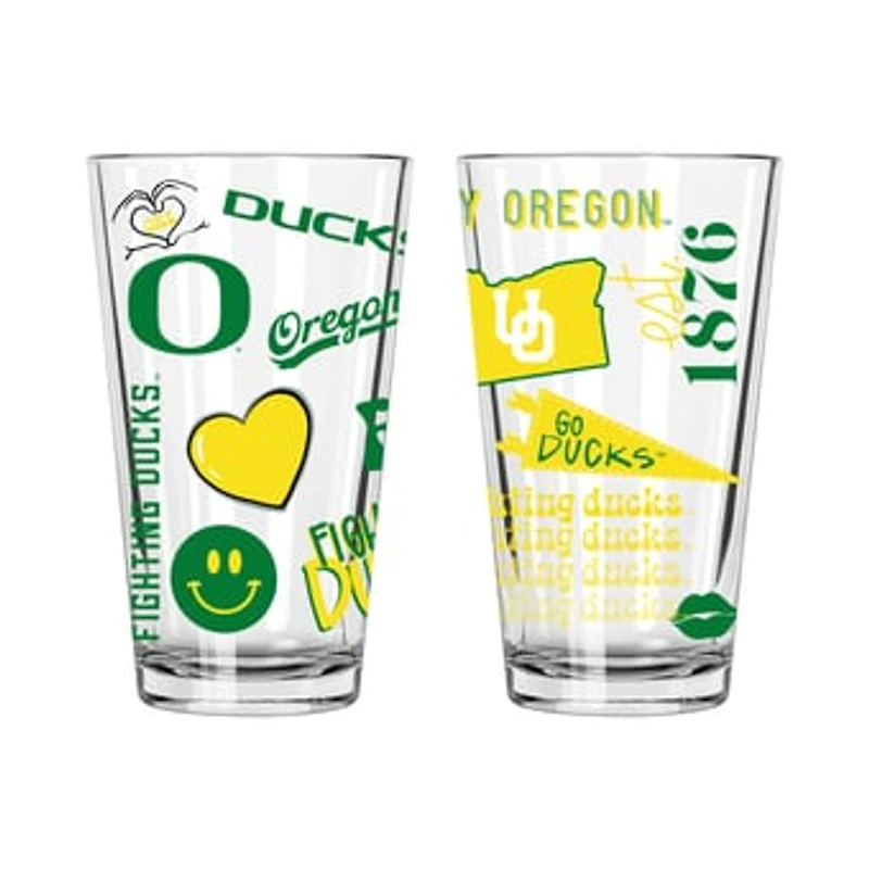The Memory Company Oregon Ducks Two-Piece 16oz. Loco Pint Glass Set