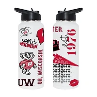 The Memory Company Wisconsin Badgers 34oz. Loco Stainless Steel Quencher Bottle