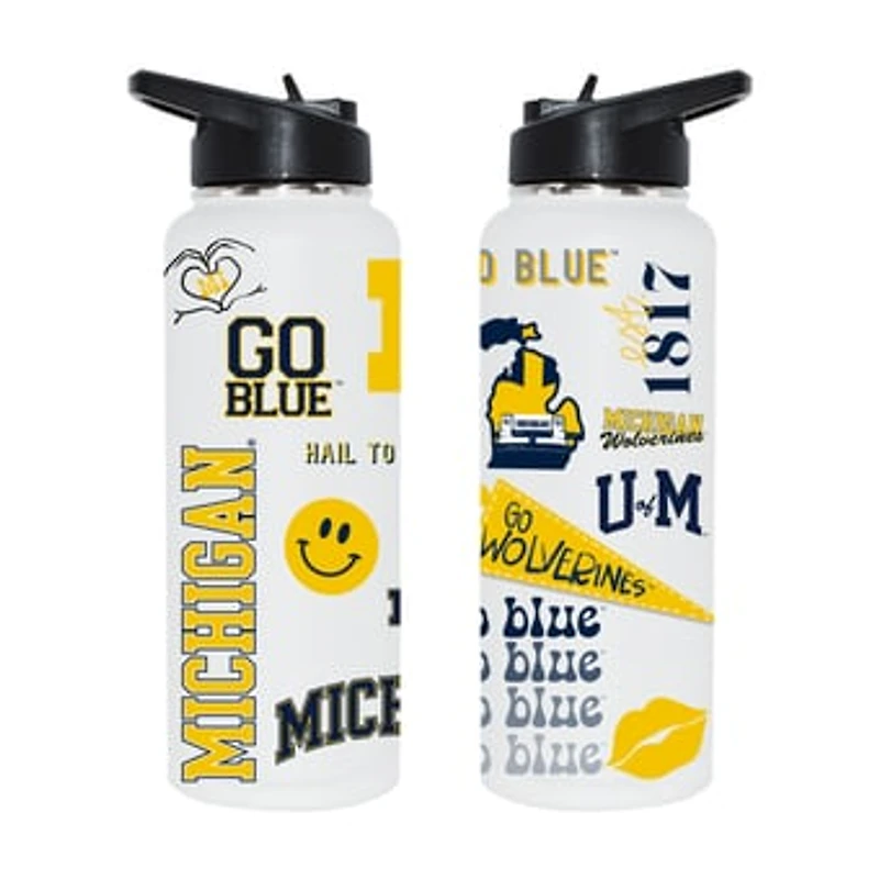The Memory Company Michigan Wolverines 34oz. Loco Stainless Steel Quencher Bottle