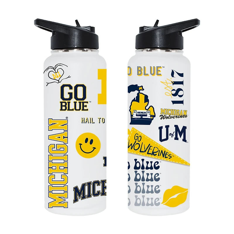 The Memory Company Michigan Wolverines 34oz. Loco Stainless Steel Quencher Bottle