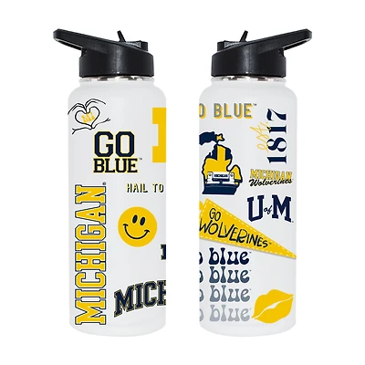 The Memory Company Michigan Wolverines 34oz. Loco Stainless Steel Quencher Bottle
