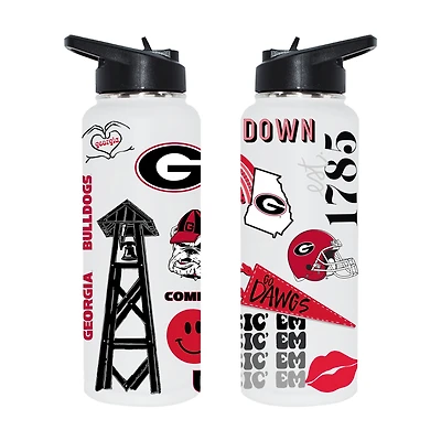 The Memory Company Georgia Bulldogs 34oz. Loco Stainless Steel Quencher Bottle