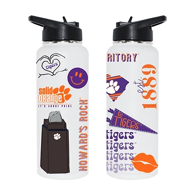 The Memory Company Clemson Tigers 34oz. Loco Stainless Steel Quencher Bottle