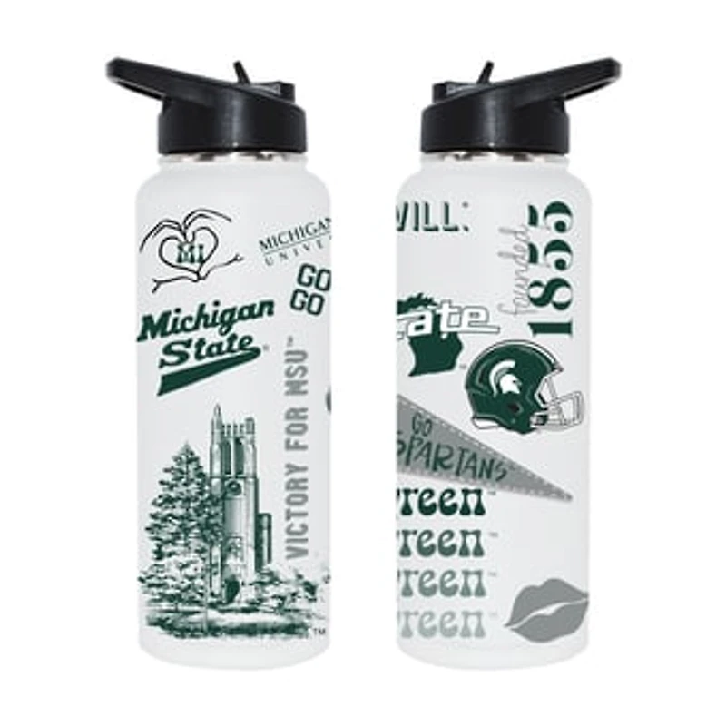 The Memory Company Michigan State Spartans 34oz. Loco Stainless Steel Quencher Bottle