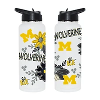 The Memory Company Michigan Wolverines 34oz. Flowers Stainless Steel Quencher Bottle