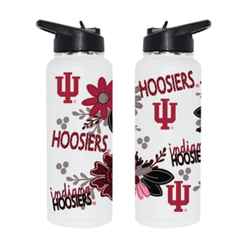 The Memory Company Indiana Hoosiers 34oz. Flowers Stainless Steel Quencher Bottle