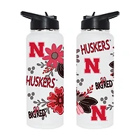 The Memory Company Nebraska Huskers 34oz. Flowers Stainless Steel Quencher Bottle