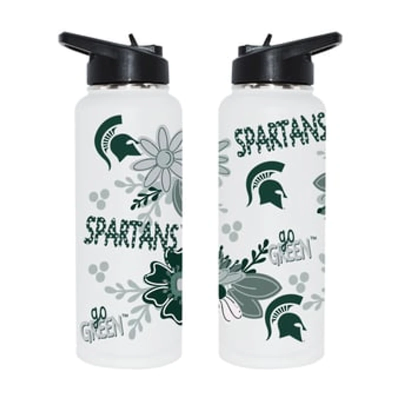 The Memory Company Michigan State Spartans 34oz. Flowers Stainless Steel Quencher Bottle