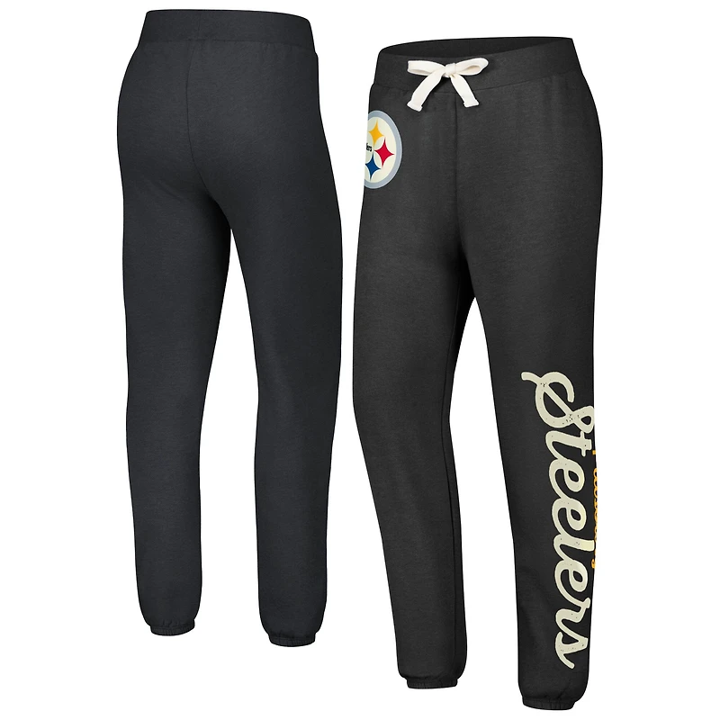 Women's G-III 4Her by Carl Banks Black Pittsburgh Steelers Scrimmage Fleece Pants
