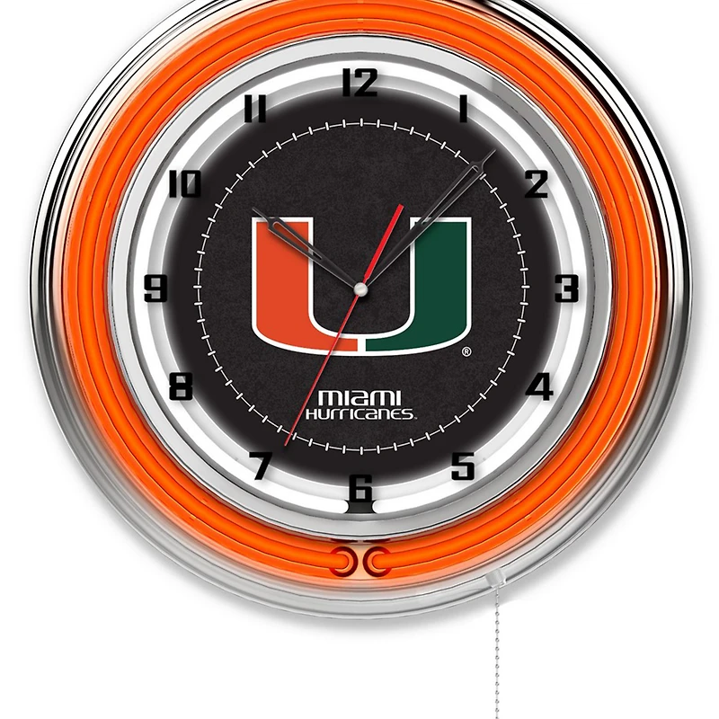 Miami Hurricanes 19" Neon Wall Clock