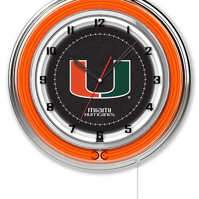 Miami Hurricanes 19" Neon Wall Clock