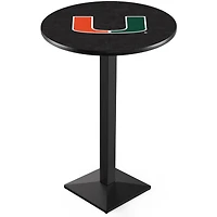Miami Hurricanes 42" Square Base Black Pub Table