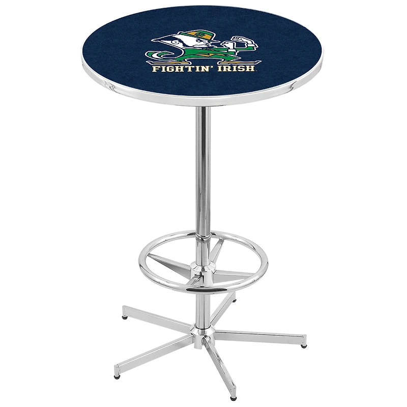 Notre Dame Fighting Irish 42" Leprechaun Retro Base Chrome Table