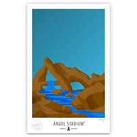 Los Angeles Angels 17" x 26" Angel Stadium The Rock Pile Minimalist Art Giclee Print