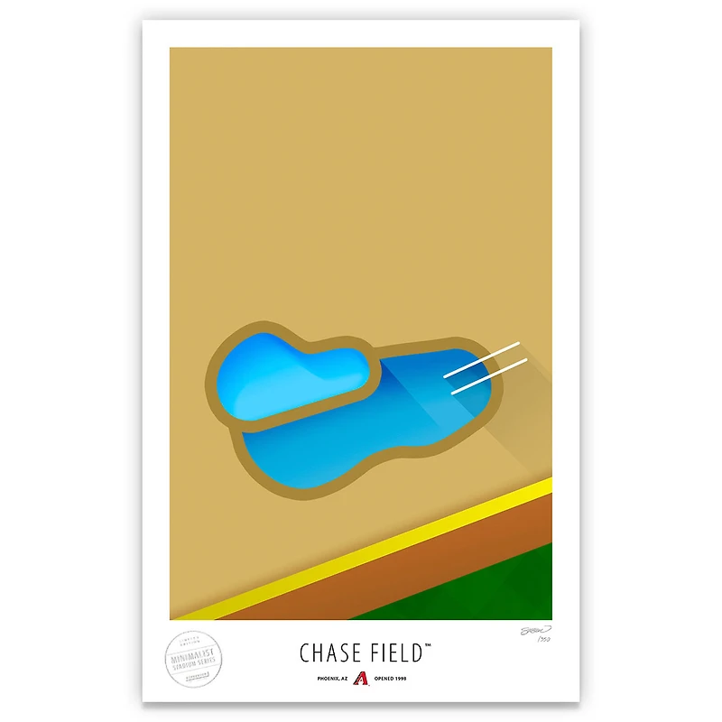 Arizona Diamondbacks 17" x 26" Chase Field The Swimming Pool Minimalist Art Giclee Print