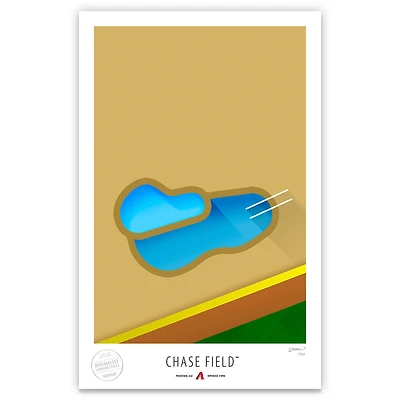 Arizona Diamondbacks 17" x 26" Chase Field The Swimming Pool Minimalist Art Giclee Print