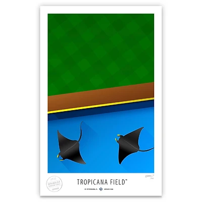 Tampa Bay Rays 17" x 26" Tropicana Field Rays Touch Tank Minimalist Art Giclee Print