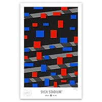 New York Mets 17" x 26" Shea Stadium The Panels Minimalist Art Giclee Print