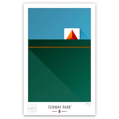 Boston Red Sox 17" x 26" Fenway Park The Green Monster Minimalist Art Giclee Print
