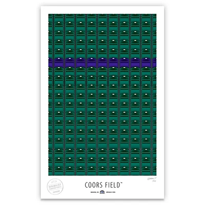Colorado Rockies 17" x 26" Coors Field Mile High Seats Minimalist Art Giclee Print