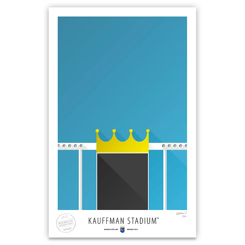 Kansas City Royals 17" x 26" Kauffman Stadium The Scoreboard Minimalist Art Giclee Print