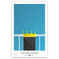 Kansas City Royals 17" x 26" Kauffman Stadium The Scoreboard Minimalist Art Giclee Print