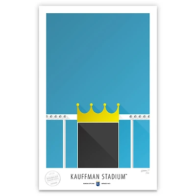 Kansas City Royals 17" x 26" Kauffman Stadium The Scoreboard Minimalist Art Giclee Print