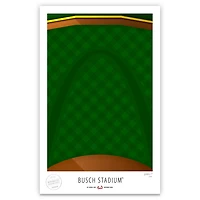 St. Louis Cardinals 17" x 26" Busch Stadium Arches Grass Minimalist Art Giclee Print
