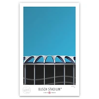 St. Louis Cardinals 17" x 26" Busch II Roof Arches Minimalist Art Giclee Print