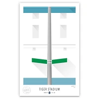 Detroit Tigers 17" x 26" Tiger Stadium The Corner Minimalist Art Giclee Print