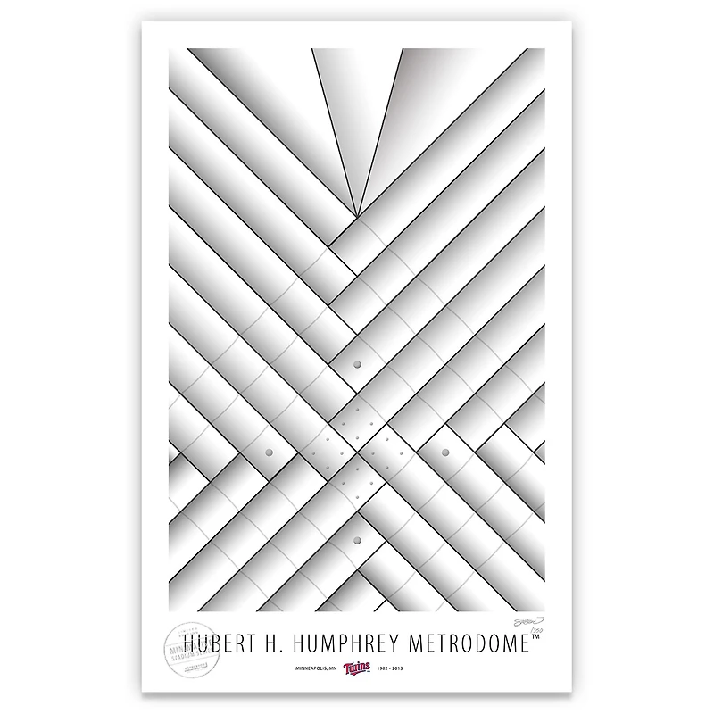 Minnesota Twins 17" x 26" Metrodome Nylon Dome Minimalist Art Giclee Print