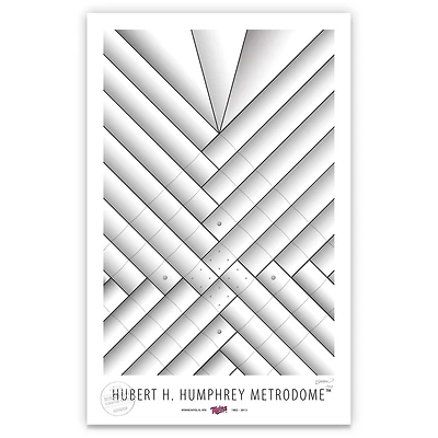 Minnesota Twins 17" x 26" Metrodome Nylon Dome Minimalist Art Giclee Print