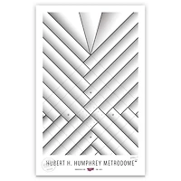 Minnesota Twins 17" x 26" Metrodome Nylon Dome Minimalist Art Giclee Print