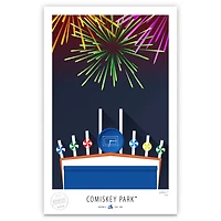 Chicago White Sox 17" x 26" Comiskey Park Fireworks Minimalist Art Giclee Print