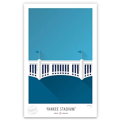 New York Yankees 17" x 26" Yankee Stadium The Facade Minimalist Art Giclee Print