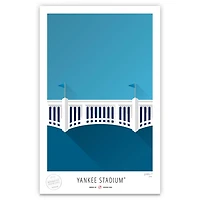 New York Yankees 17" x 26" Yankee Stadium The Facade Minimalist Art Giclee Print